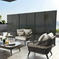 thumbnail image 7 of 72"x47" Outdoor Privacy Screen with Stand Metal Balcony Decorative Screen,Black, 7 of 7
