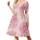 thumbnail image 1 of Vestidos de manga corta con peonías rosas para mujer, vestidos de noche de lujo, ropa para mujer, 1 of 8