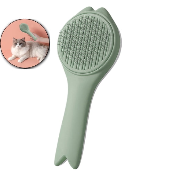 Dvruxg Stainless Steel Pet Comb with One-Click Self-Cleaning – Grooming Brush for Dogs & Cats – Hair Removal Tool for Loose Fur, Tangles & Dirt