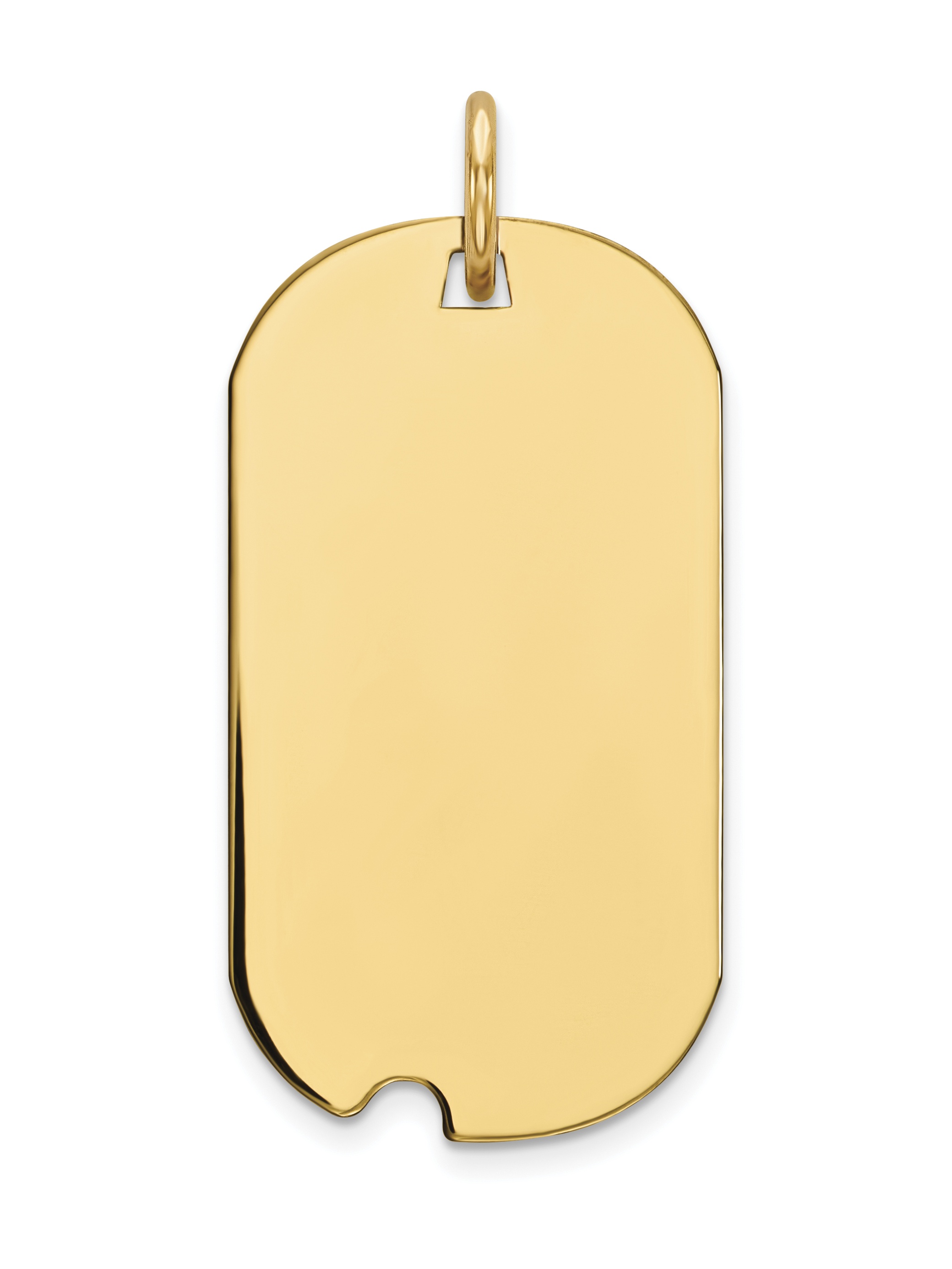 14k Plain .011 Gauge Engravable Dog Tag with Notch Disc Charm Walmart