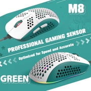 M8 Ultralight Wired Gaming Mouse, Lightweight Honeycomb Shell, 6 RGB Breathing Backlit Mice, 6 Adjustable DPI 6400, USB Optical Model Aerox Mice for Win10/XP/Xbox/PS4/PS5/Mac/HP/Acer