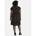 thumbnail image 2 of Terra & Sky Women's Plus Size Mini Dress with Flutter Sleeves, Sizes 0X-5X, 2 of 4