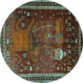 thumbnail image 1 of Ahgly Company Indoor Round Animal Light Blue Traditional Area Rugs, 4' Round, 1 of 4