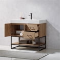 thumbnail image 5 of Pemberly Row 36" White Stone Top Oak Single Vanity Black Frame w/o Mirror, 5 of 13