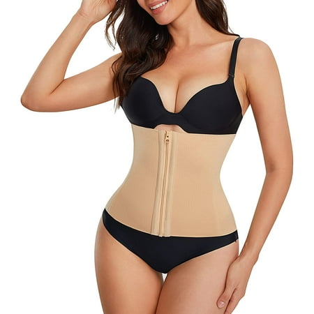 

Nebility Women Waist Trainer body shaper Seamless Postpartum Belly C Section Belly Wrap Shapewear for Tummy Control(Beige S)