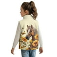 thumbnail image 2 of Uorisanigo Toddler Girls Boys Fleece Vest Puffy Sleeveless Zipper Up Jacket Fuzzy Western Horse Sunflower Waistcoat Warm Outwear Fall Fashion Outfits Clothes Puffer Vests Jackets, 2 of 7