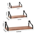 thumbnail image 4 of NEX Wall Shelves, Floating Shelves Set Of 3, Paulownia Wood Board With Metal Rack Brackets Brown (Nx-Hk21-30S), 4 of 7