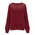 thumbnail image 5 of hotojiny Fall Sweaters for Women Casual Long Sleeve Oversized Top Loose Fit Crew Neck Solid Soft Ribbed Knitted Pullover, 5 of 7