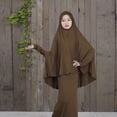 thumbnail image 2 of Babysbule Ensembles de Hauts pour Femmes Liquidation Blouse Musulmane Arabe Adolescente Moyenne Robe de Couleur Unie Ensemble Deux Pièces Économies d'Automne, 2 of 5