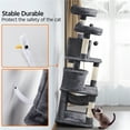 thumbnail image 6 of Alden Design 62" Tall Double Condo Cat Tree and Scratching Post Tower, Dark Gray, 6 of 15