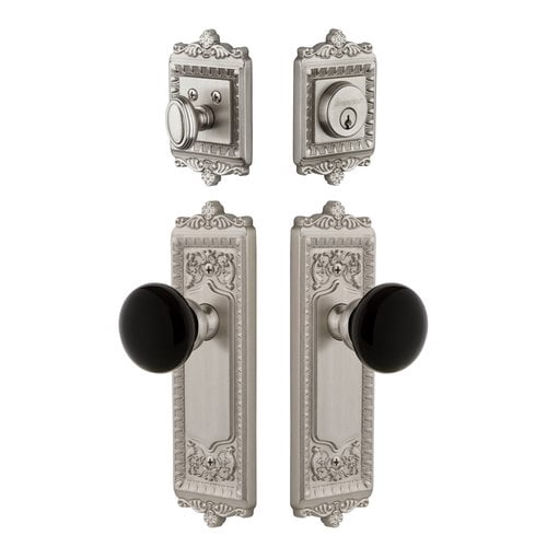 Grandeur 853548 Windsor Solid Brass Rose Single Cylinder Keyed Entry Deadbolt And Knobset