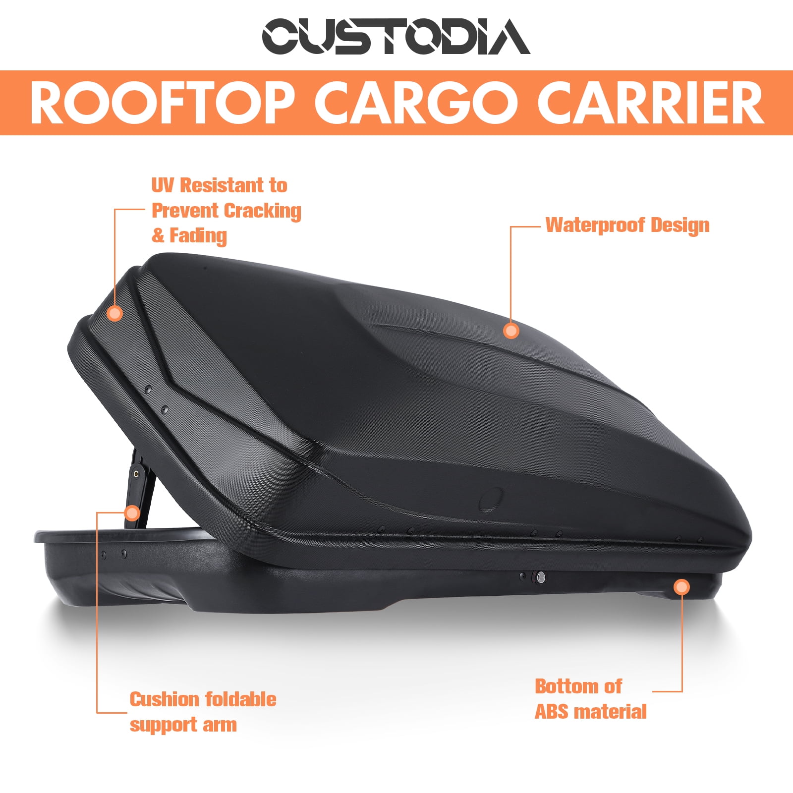 Heavy-Duty Rooftop Cargo Box, 3D Diamond Embossing Style Weather-Resistant Hard-Shell Roof Storage Box with Security Locks, 130 LBS Capacity, 13 Cubic Ft, 56" L x 30" W x 13.7" H, Black