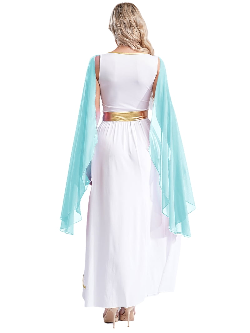 Zaldita Womens Greek God Roman Queen Dress Up Chiffon Cape Maxi Dress Toga  Gowns Halloween Party Light Blue 4XL - Walmart.com