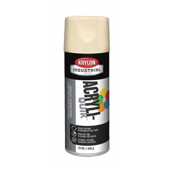 Krylon Industrial Spray Paint, Almond, Gloss, Solvent, 12 oz K01506A07