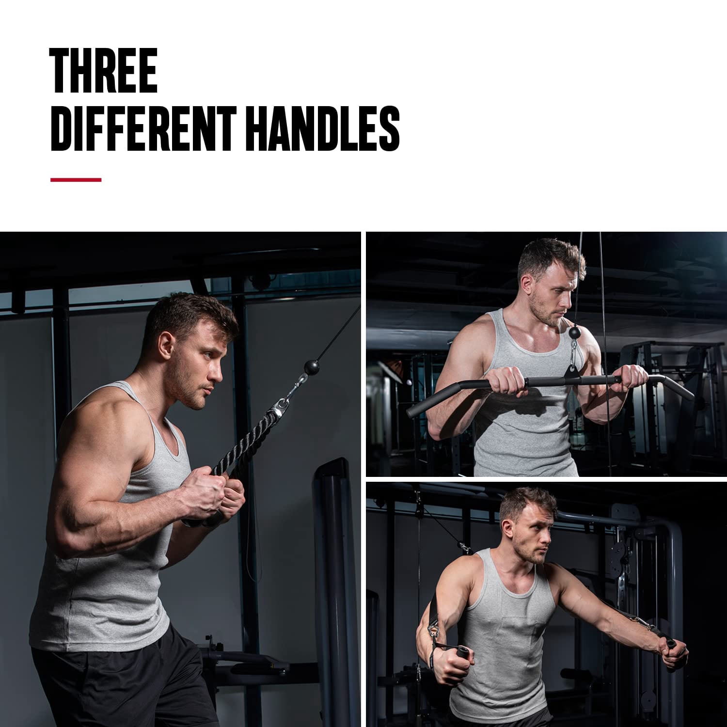 Pulley System for Home Gym, Cable Machine Attachment for Lat Pulldown, Back, Triceps and Biceps Workout, Fitness Equipment