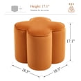 thumbnail image 3 of Zesthouse 18.5″ Velvet Fabric Ottoman, Modern Ottoman Coffee Table for Living Room, Flower Shaped Foot Stools, Upholstered Footrest Stool for Couch, Orange, 3 of 8