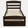 thumbnail image 5 of Bellemave Twin Size Bed with Storage Drawers, Wood Platform Bed with Headboard and Footboard for Teens, Adults, No Box Spring Needed, Espresso, 5 of 8