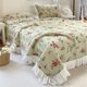 thumbnail image 4 of Colcha de algodón con flores en la cama, funda de cama francesa a cuadros, colchón, juego de colcha de lino, colchas, sábanas dobles, 4 of 5