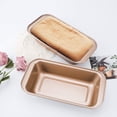 thumbnail image 3 of Loaf Pan Set of 2, Beasea 8.5 x 4.5 Inch Bread Baking Pans Nonstick Bakeware Golden Loaf Baking Pans, Carbon Steel Bread Loaf Pans, 3 of 7