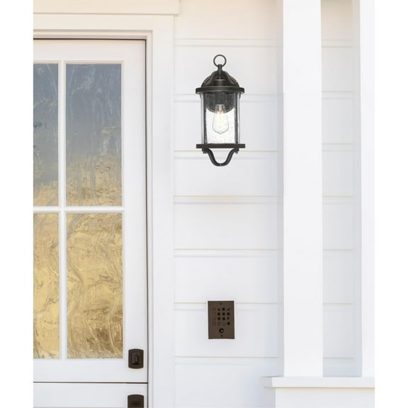 Westinghouse Lighting  Isabelle One-Light Outdoor Wall Fixture, Oil Rubbed Bronze Finish with Highlights and Clear Seeded Glass