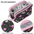 thumbnail image 4 of Toiletries Bag,Pioneer Flower Floral Print Pattern Mens Womens Toiletry Bag Bathroom Bag,Waterproof Toiletry Travel Bag Dopp Kit Shaving Bag 11x6.3x5.1 Inch, 4 of 5