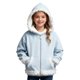thumbnail image 2 of Sudadera con capucha y cremallera de manga larga para niñas y niños, informal, con bolsillo y color liso, de poliéster, 2 of 6