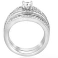thumbnail image 3 of Pompeii 1 1/10ct Diamond Pave Wide Engagement Wedding Ring Set 14K White Gold (G/H,I1-I2), 3 of 3