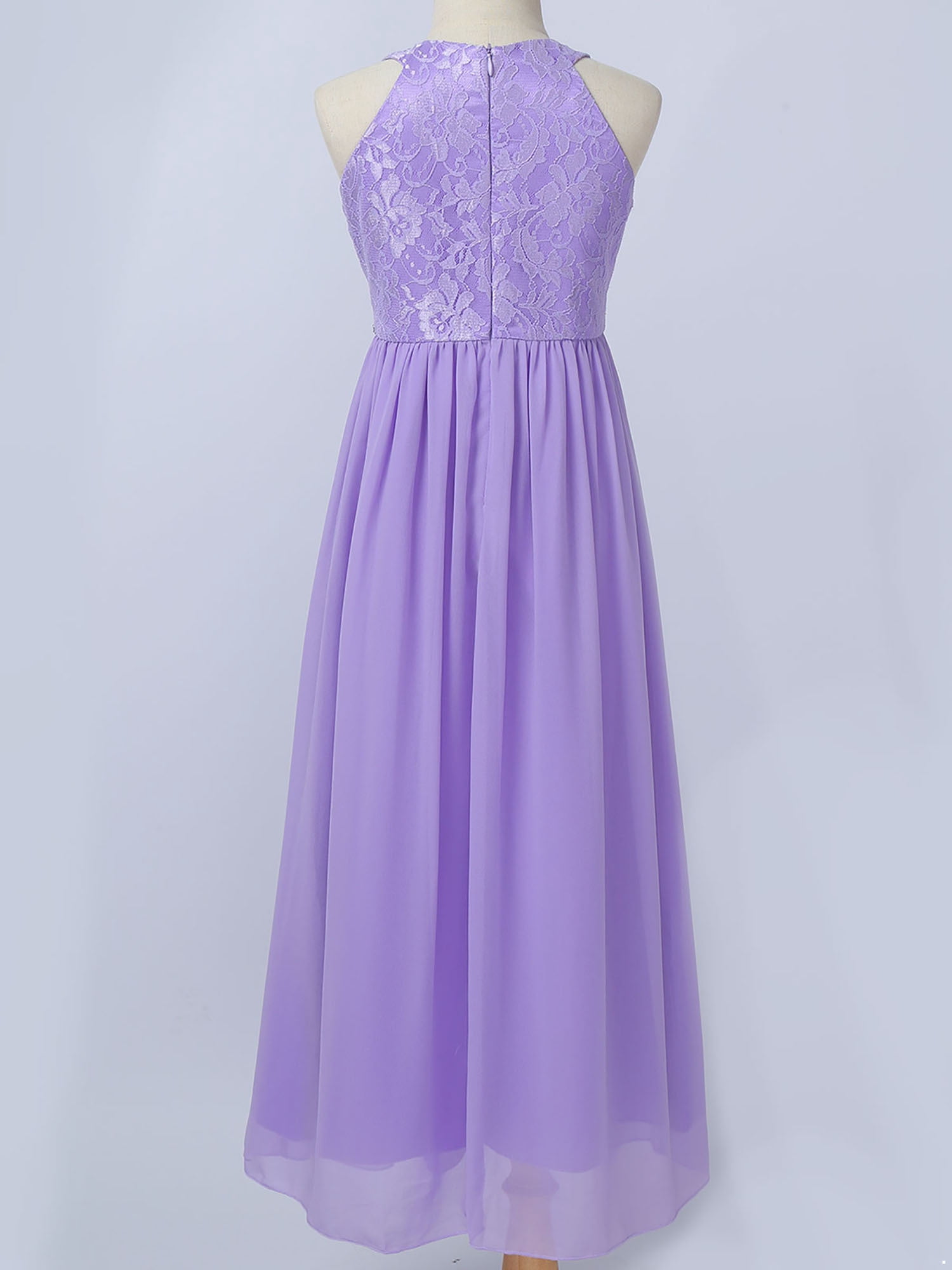 vastwit Flower Girls Halter Bridesmaid Dress Kids Chiffon Lace Wedding  Pageant Formal Evening Gown Lavender 16 - Walmart.com