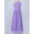 thumbnail image 6 of vastwit Flower Girls Halter Bridesmaid Dress Kids Chiffon Lace Wedding Pageant Formal Evening Gown Lavender 16, 6 of 7