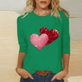 thumbnail image 2 of ZAVAZ Valentine Day Shirts for Women Love Heart Graphic Tees Shirt 3/4 Length Sleeve Blouse Cute Crewneck Pint Pullover Tops Funny Gift 2025 Spring Outfits, 2 of 4