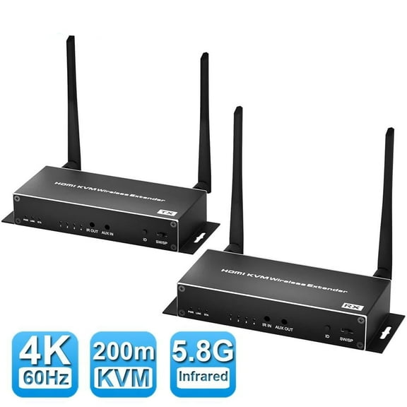 AUBEAMTO Wireless HDMI Video Transmitter and Receiver 5G 4k 200M HDMI KVM Extender 1080P Display for Meeting Camera Laptop PC To TV HDTV