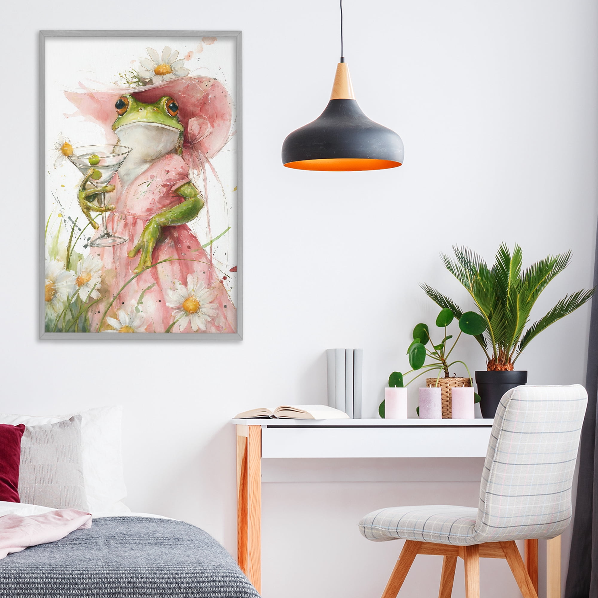 Stupell Industries Martini Hoppy Hour Gray Framed Giclee Art, design by Tina LeCour