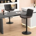 thumbnail image 4 of Kidol & Shellder Modern Swivel Bar Stools Set of 2 Brown Adjustable High Back Counter Stools, 4 of 6