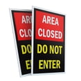 thumbnail image 4 of A-frame Sidewalk Area Closed Do Not Enter 24" x 36" Double Sided A-Frame Sidewalk Sign, Includes 2 Plastic Inserts | Foldable Portable White Signicade Sandwich Board Signs, 4 of 5
