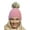 Pink, variant on Faux Fur Pom Pom Beanie Hat Slouchy Solid Plain Knit Unisex Stretches to Fit Most