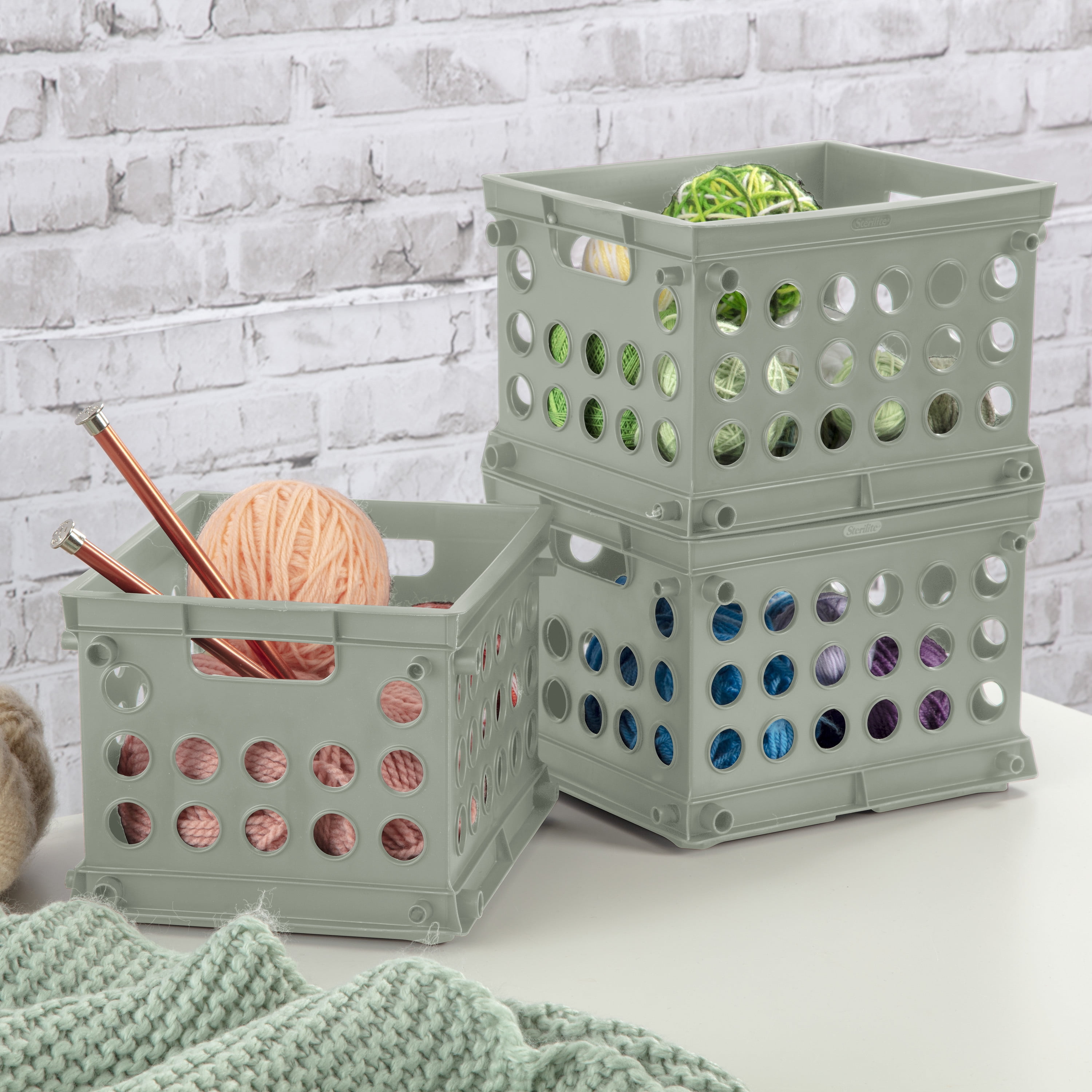 Sterilite Mini Crate Stackable Plastic Storage Bin Organizer w/ Handles, 24  Pack, 1 Piece - Fry's Food Stores