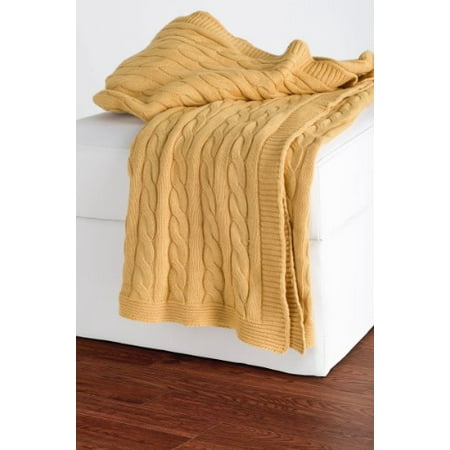Cable Knit Throw Yellow - Rizzy Home