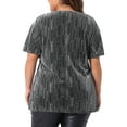 thumbnail image 4 of DARING DIVA Women's Plus Metallic V Neck Party Top 4X Silver, 4 of 6