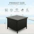 thumbnail image 3 of WAROOM Outdoor PE Wicker Side Table with Storage Patio End Table Resin Rattan Storage Table for Garden Backyard Porch Poolside, Black, 3 of 8