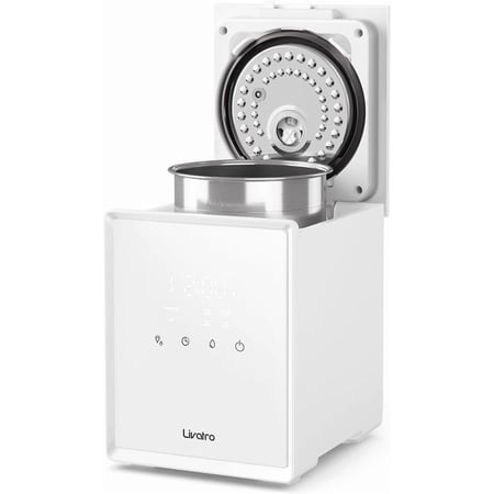 3L Stainless Steel Warm Mist Humidifier with Easy Clean and Warm Steam Function Healthy Air Mist Humidifiers for Bedroom Living Room with Sleep Mode and Auto-off Setting