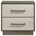 thumbnail image 2 of Fene Nightstand, 2 Storage Drawers with Nickel Handles, 24 Inch Gray, 2 of 7