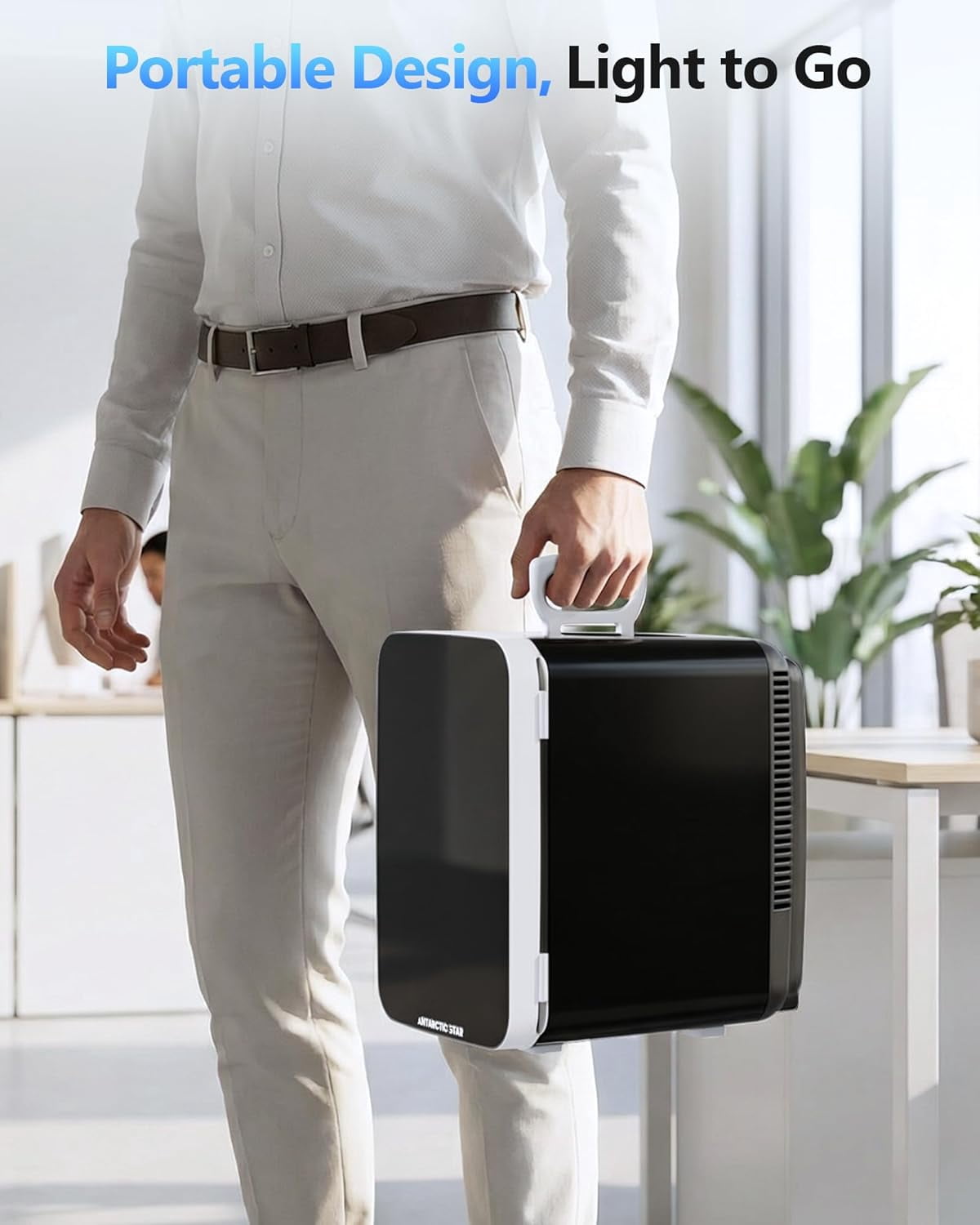 Compact  Fridge, Portable Small Refrigerator with  Power, 10 Liter Cooler for Beverage, Food, Skincare, Bedroom, Office and Car, Black