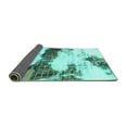 thumbnail image 2 of Ahgly Company Indoor Round Abstract Turquoise Blue Modern Area Rugs, 7' Round, 2 of 4