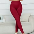 thumbnail image 7 of YUGYXL Womens Seamless Leggings Butt Lifting Tummy Control Yoga Pants High Waist Slim Comfy Legging Stretchy Leggings Wine S, 7 of 7