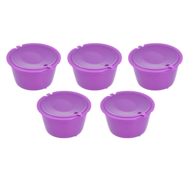 Coffee Filter Cup, Stainless Steel Filter Easy To Use Recyclable Reusable Coffee With Measuring Spoon For Coffee Machine For Home For Cafe Purple