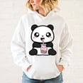 thumbnail image 1 of Nueva moda unisex kawaii lindo panda boba tea impreso sudaderas con capucha hombres mujeres casual manga larga sudaderas con capucha adolescentes tops al aire libre, 1 of 4