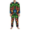 thumbnail image 3 of Naloa Traditional Floral Polish Men’s Pajamas Set - Long Sleeve Button Down Sleep Shirt and Pajama Bottoms Sleepwear Set-, 3 of 7