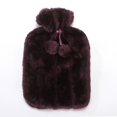 thumbnail image 1 of 2L Explosion Proof Plush Cold-proof Removable Hot Water Bottle Cover Winter Protective Case Faux Fur Fleece Heat Preservation Covers PURPLE, 1 of 8