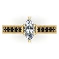 thumbnail image 4 of Marquise Cut Black Diamond Rings Gift Ring Box Authenticity Cards 1.10 CT TW 14K Gold ( I, I1), 4 of 5
