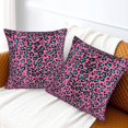 thumbnail image 3 of Rose Red Leopard Pattern Throw Pillow Covers Set of 2 Pillow Cushion Cases Square Pillowcases for Sofa Bedroom Living Room Car, 16 X 16 Inch, 3 of 6